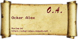 Ocker Alex névjegykártya